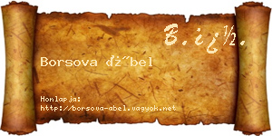 Borsova Ábel névjegykártya